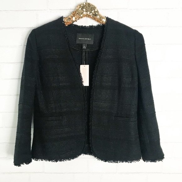 Banana Republic Jackets & Blazers - Banana Republic Navy Fringe Hem Blazer